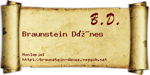 Braunstein Dénes névjegykártya
